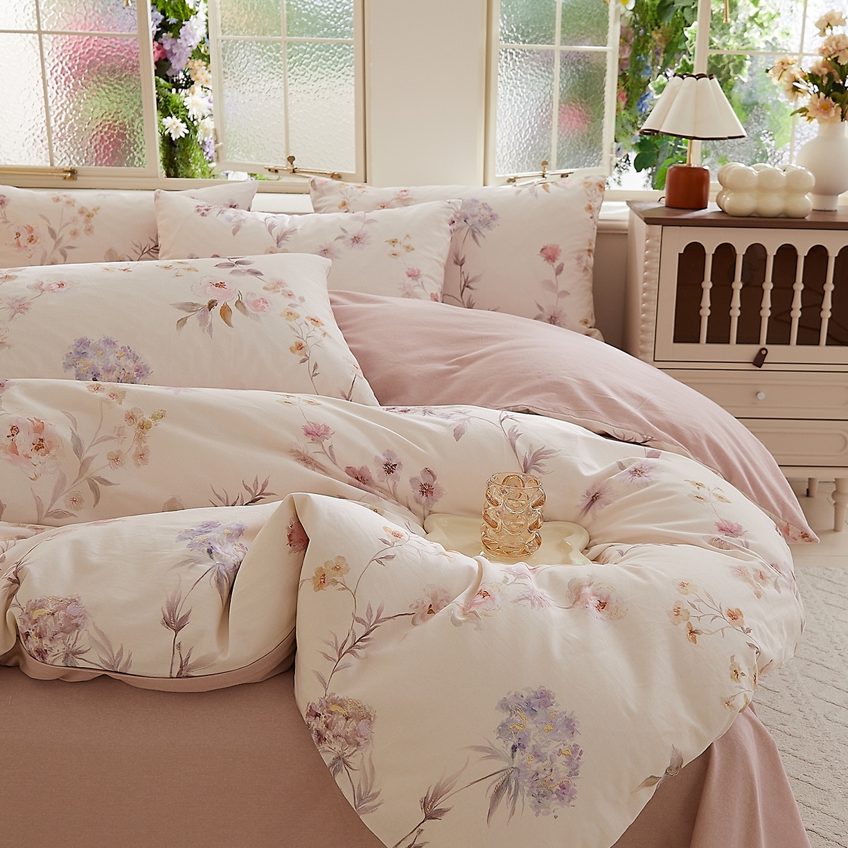 91家纺网 家纺一手货源 找家纺 DoDo 兜兜 2026新款全棉纯棉磨毛印花三四件套 可定做尺寸 温莎