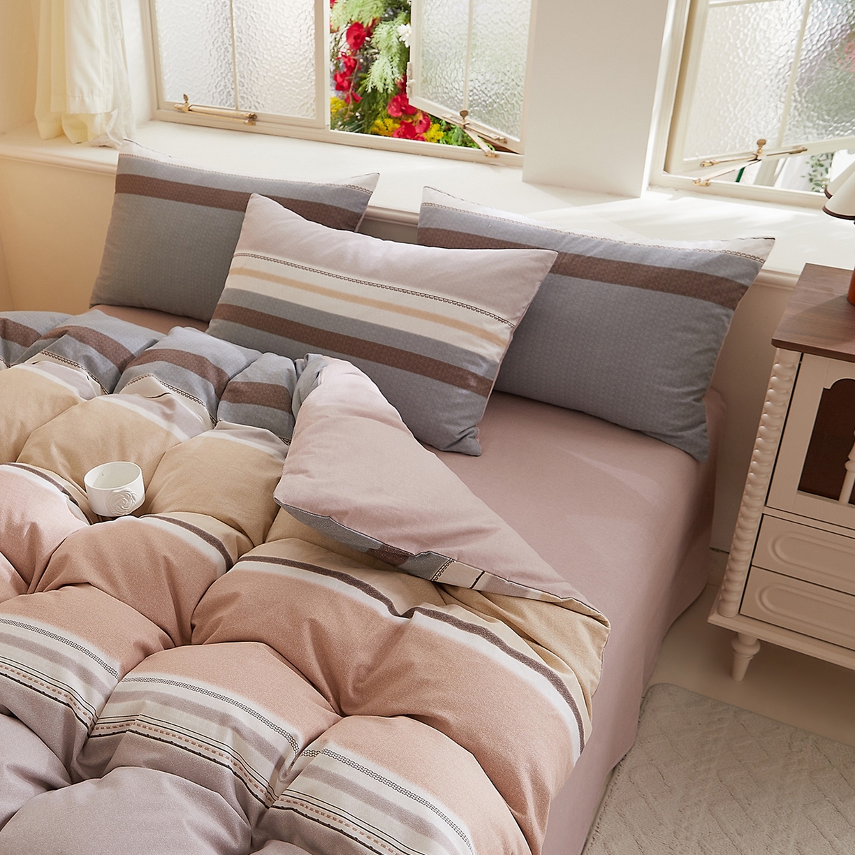 91家纺网 家纺一手货源 找家纺 DoDo 兜兜 2026新款全棉纯棉磨毛印花三四件套 可定做尺寸 艾伦