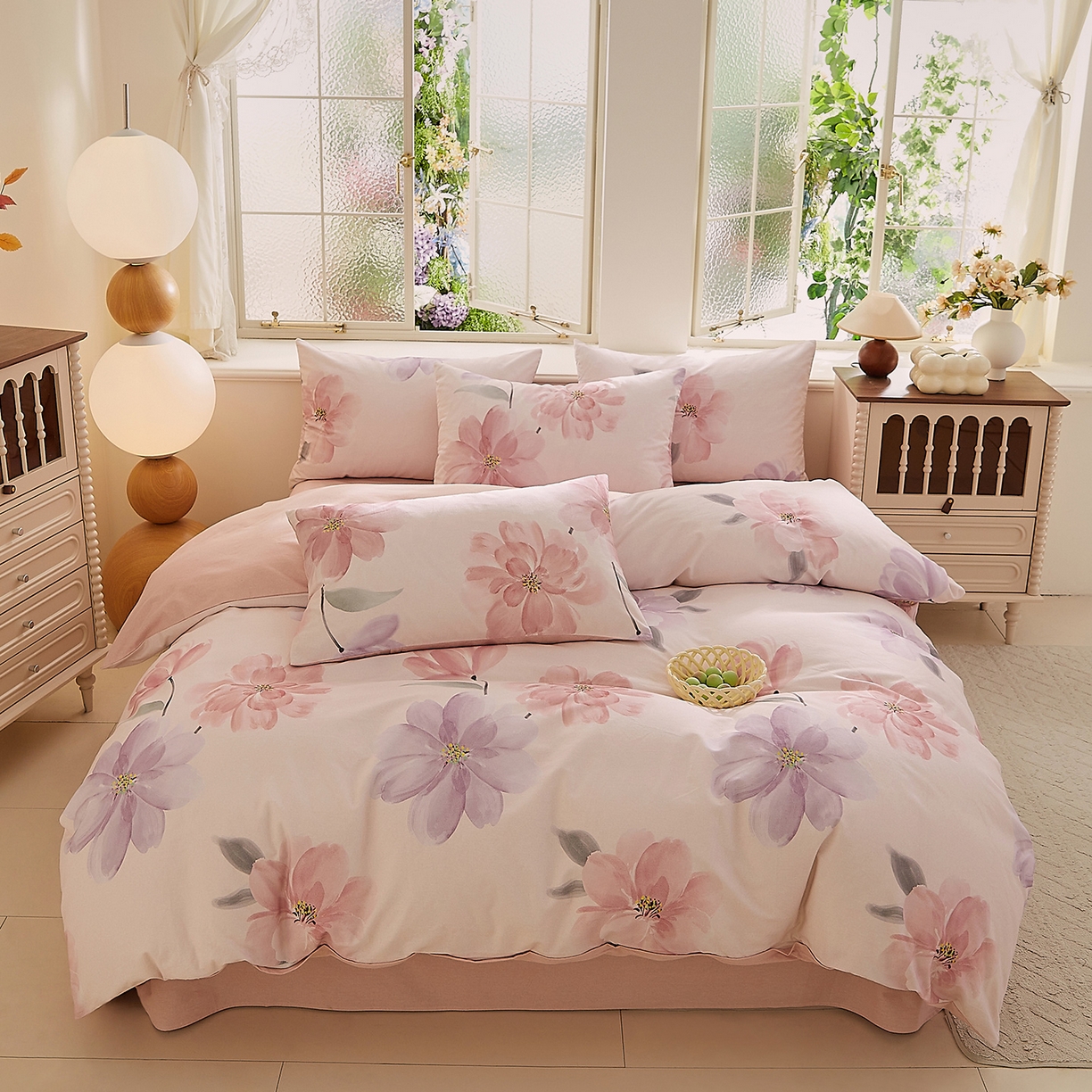 91家纺网 家纺一手货源 找家纺 DoDo 兜兜 2026新款全棉纯棉磨毛印花三四件套 可定做尺寸 静影