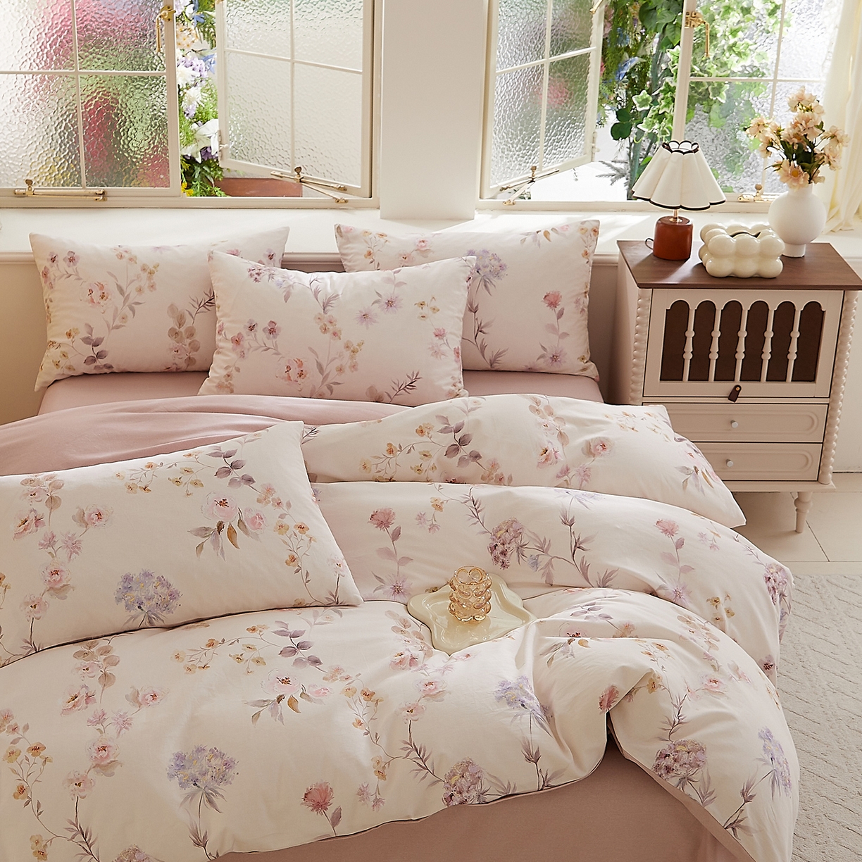 91家纺网 家纺一手货源 找家纺 DoDo 兜兜 2026新款全棉纯棉磨毛印花三四件套 可定做尺寸 温莎