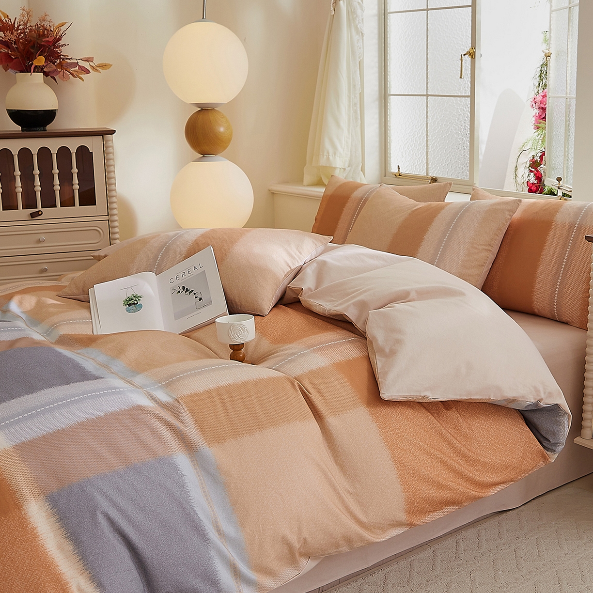 91家纺网 家纺一手货源 找家纺 DoDo 兜兜 2026新款全棉纯棉磨毛印花三四件套 可定做尺寸 简昔