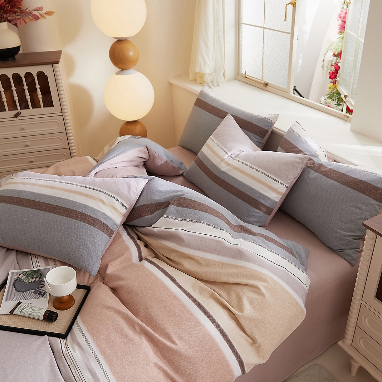 91家纺网 家纺一手货源 找家纺 DoDo 兜兜 2026新款全棉纯棉磨毛印花三四件套 可定做尺寸 艾伦