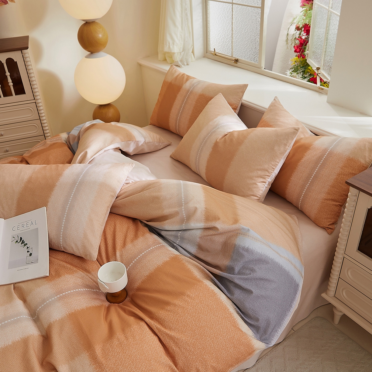 91家纺网 家纺一手货源 找家纺 DoDo 兜兜 2026新款全棉纯棉磨毛印花三四件套 可定做尺寸 简昔