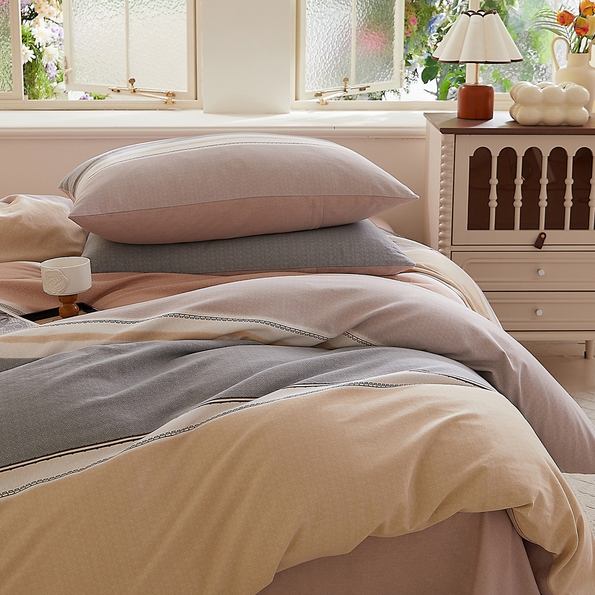 91家纺网 家纺一手货源 找家纺 DoDo 兜兜 2026新款全棉纯棉磨毛印花三四件套 可定做尺寸 艾伦