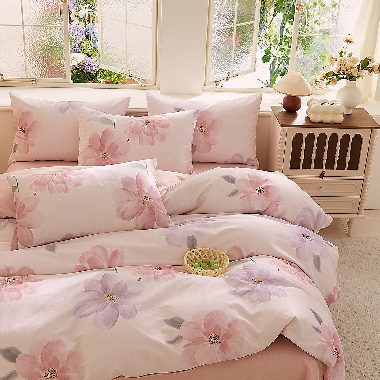 91家纺网 家纺一手货源 找家纺 DoDo 兜兜 2026新款全棉纯棉磨毛印花三四件套 可定做尺寸 静影