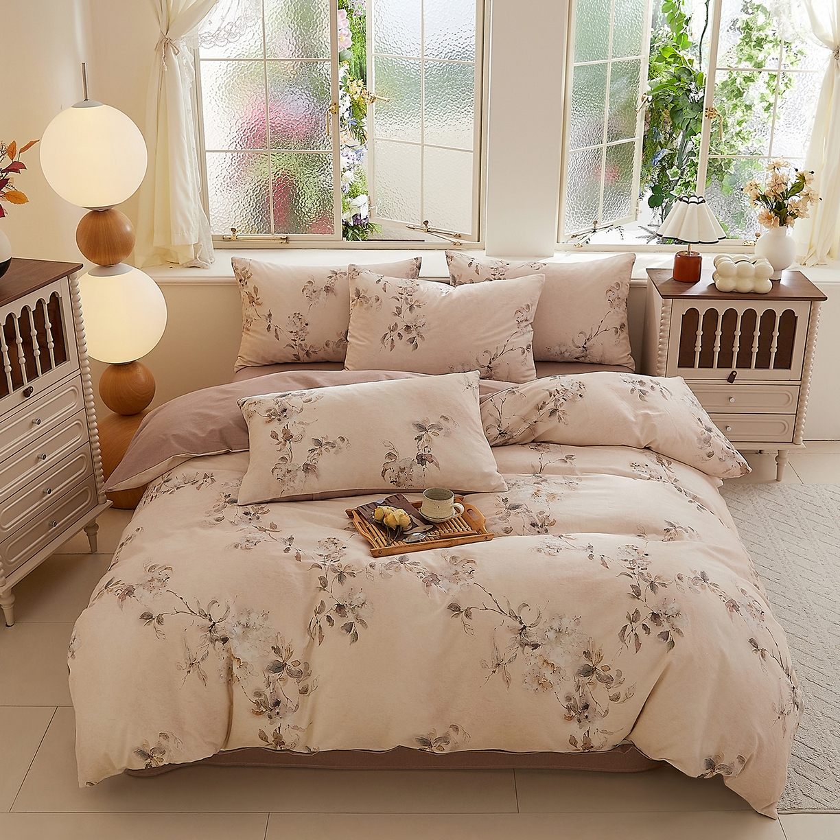 91家纺网 家纺一手货源 找家纺 DoDo 兜兜 2026新款全棉纯棉磨毛印花三四件套 可定做尺寸 花蔓