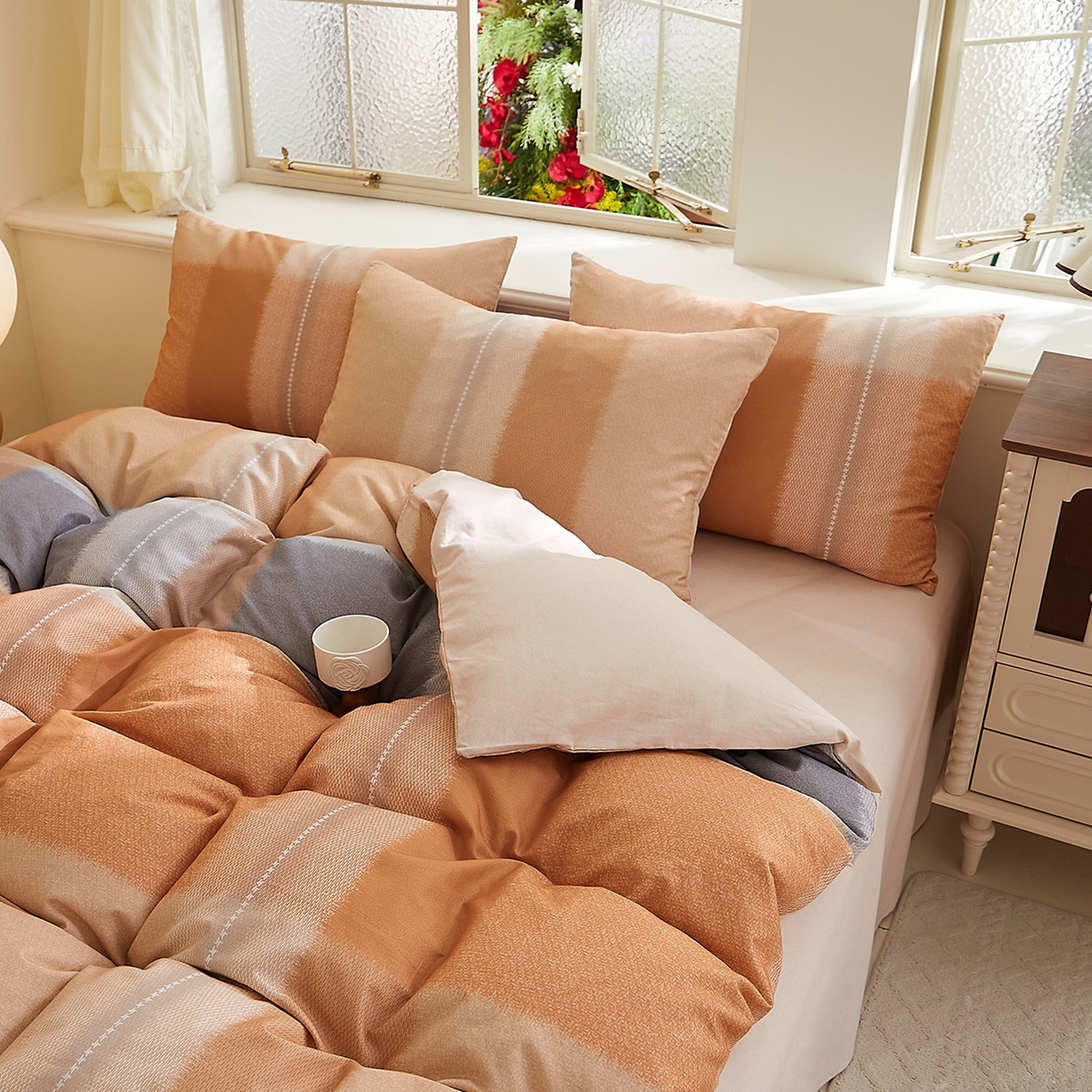 91家纺网 家纺一手货源 找家纺 DoDo 兜兜 2026新款全棉纯棉磨毛印花三四件套 可定做尺寸 简昔