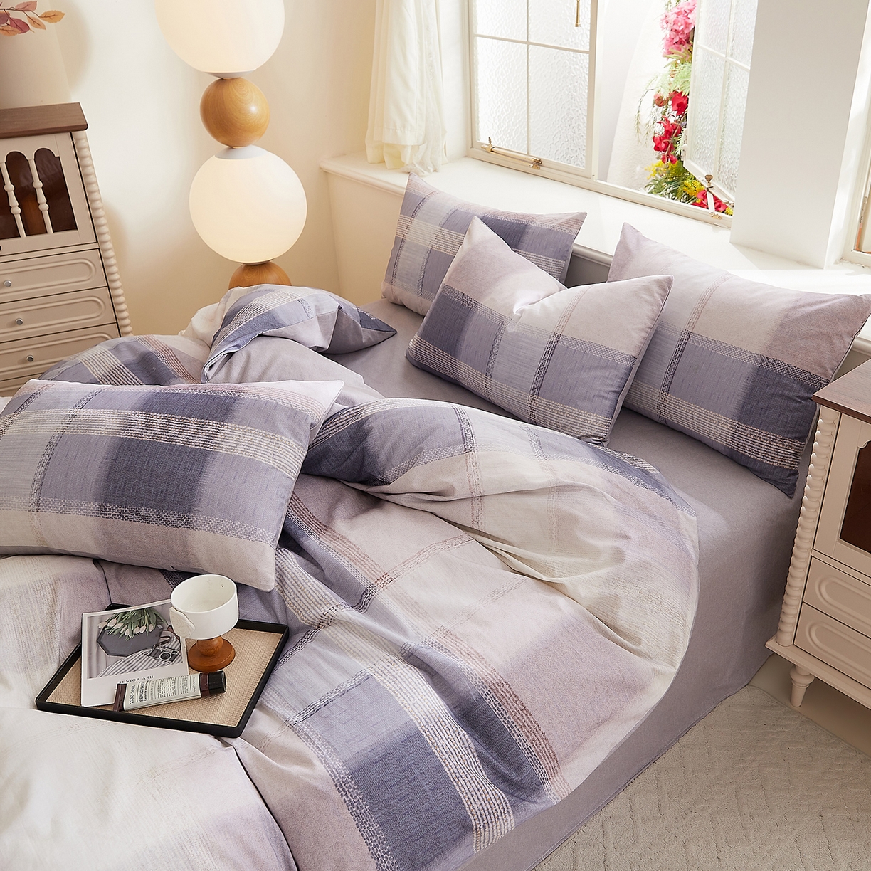 91家纺网 家纺一手货源 找家纺 DoDo 兜兜 2026新款全棉纯棉磨毛印花三四件套 可定做尺寸 绅士