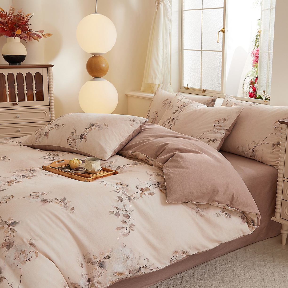 91家纺网 家纺一手货源 找家纺 DoDo 兜兜 2026新款全棉纯棉磨毛印花三四件套 可定做尺寸 花蔓