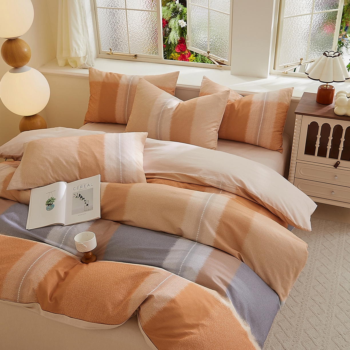 91家纺网 家纺一手货源 找家纺 DoDo 兜兜 2026新款全棉纯棉磨毛印花三四件套 可定做尺寸 简昔