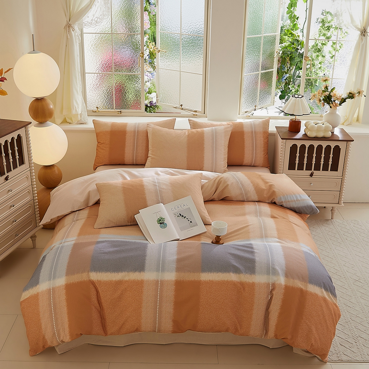 91家纺网 家纺一手货源 找家纺 DoDo 兜兜 2026新款全棉纯棉磨毛印花三四件套 可定做尺寸 简昔