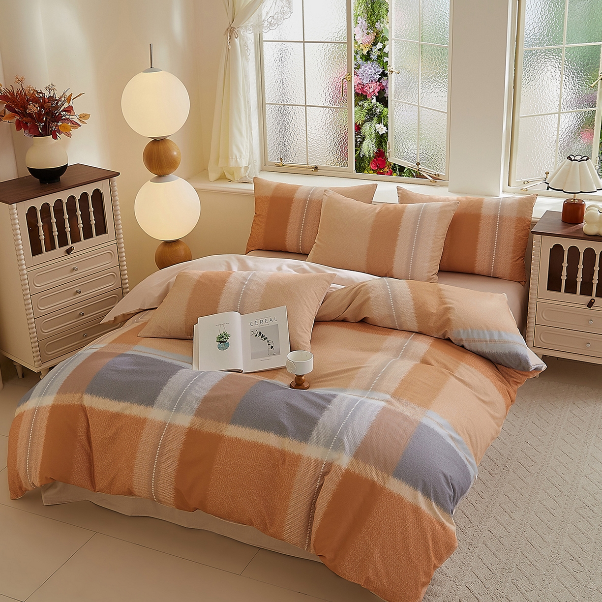 91家纺网 家纺一手货源 找家纺 DoDo 兜兜 2026新款全棉纯棉磨毛印花三四件套 可定做尺寸 简昔