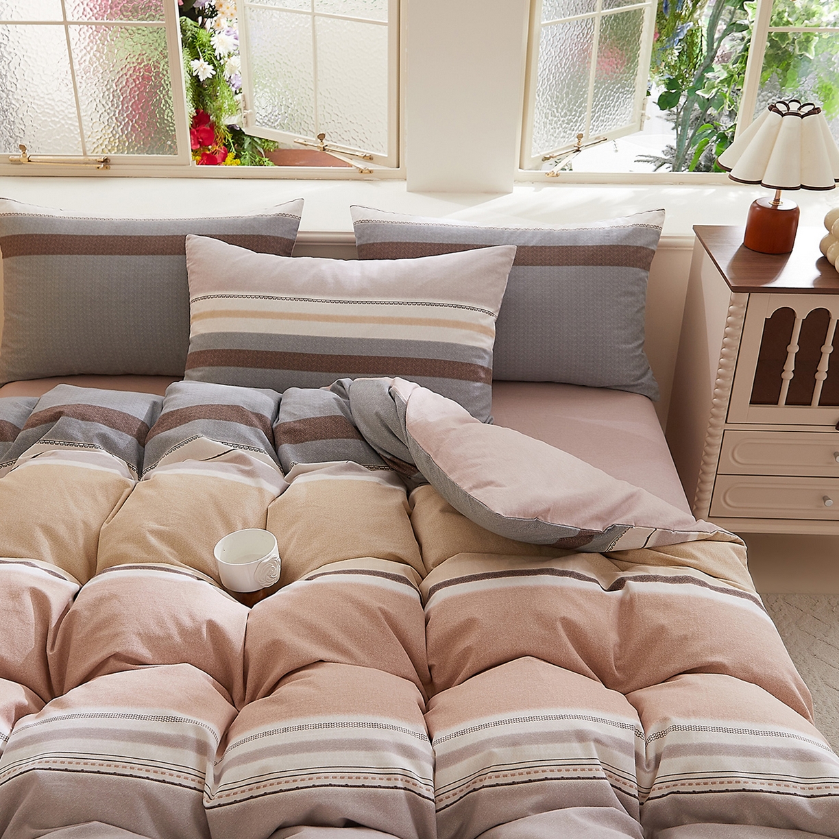 91家纺网 家纺一手货源 找家纺 DoDo 兜兜 2026新款全棉纯棉磨毛印花三四件套 可定做尺寸 艾伦