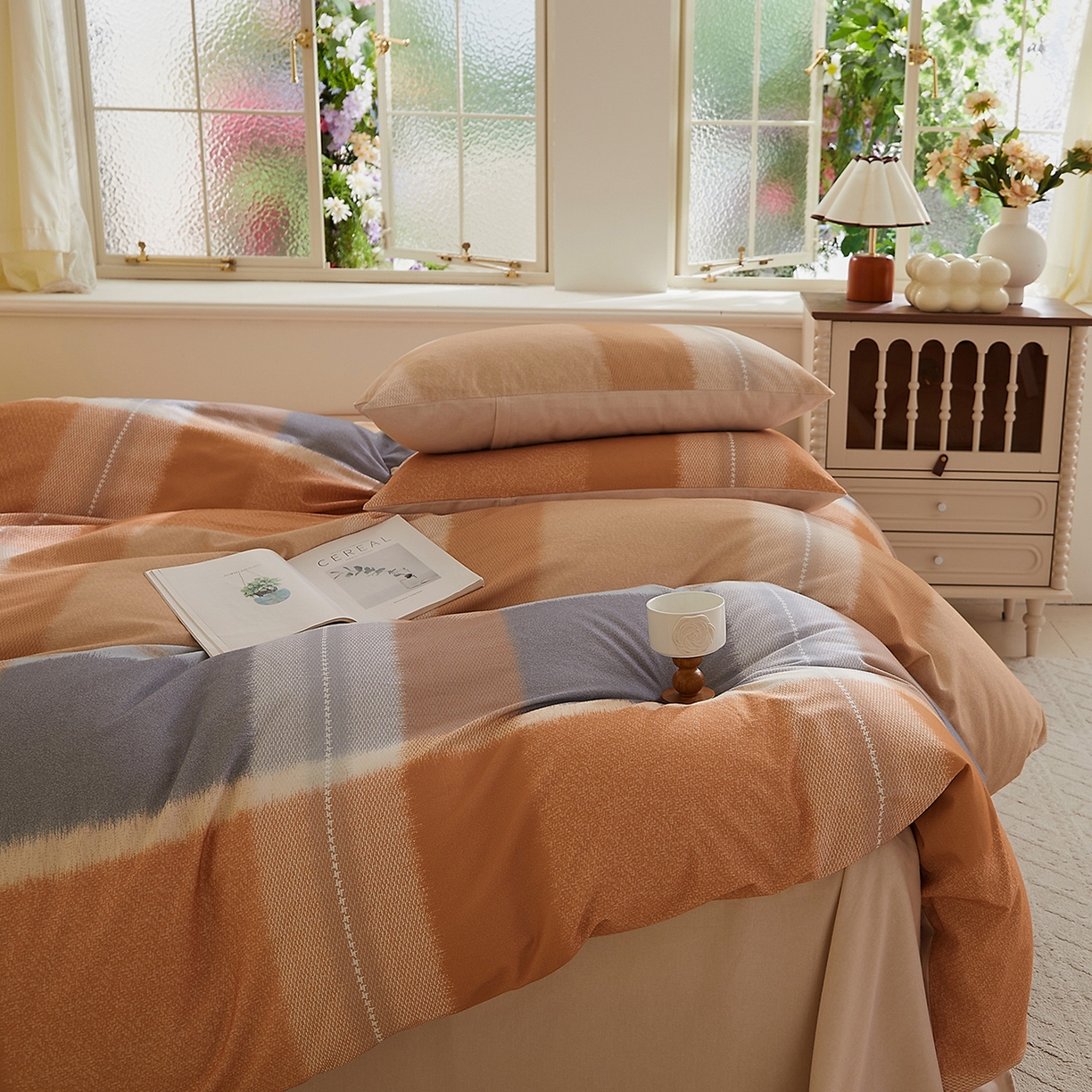 91家纺网 家纺一手货源 找家纺 DoDo 兜兜 2026新款全棉纯棉磨毛印花三四件套 可定做尺寸 简昔