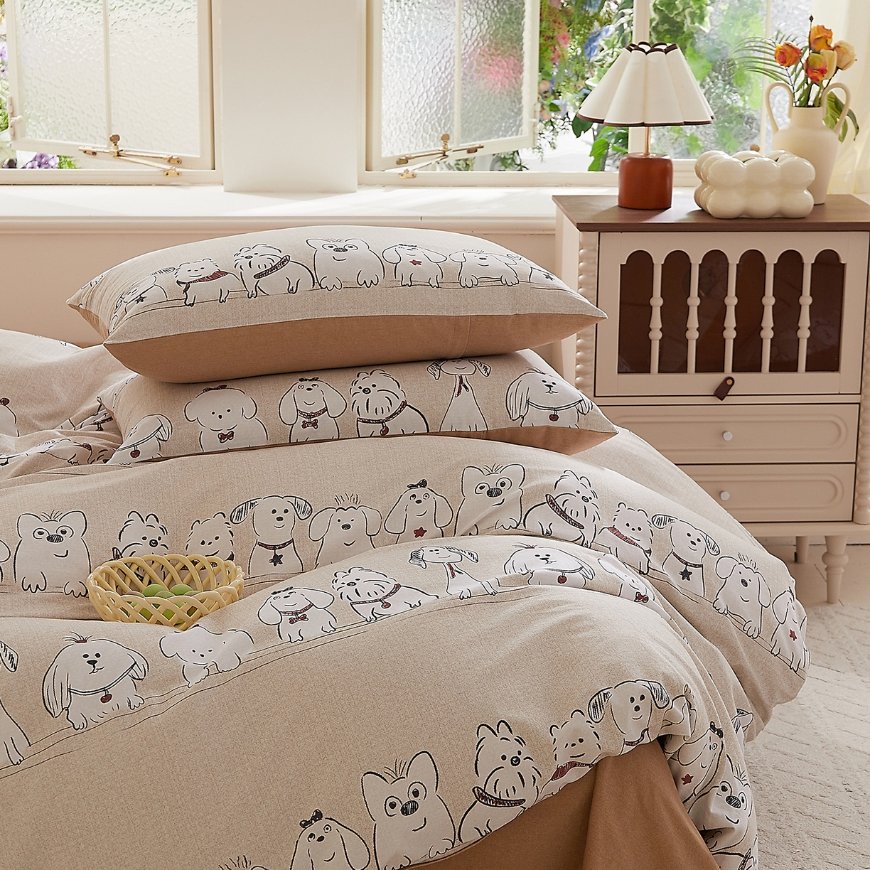 91家纺网 家纺一手货源 找家纺 DoDo 兜兜 2026新款全棉纯棉磨毛印花三四件套 可定做尺寸 奥汀