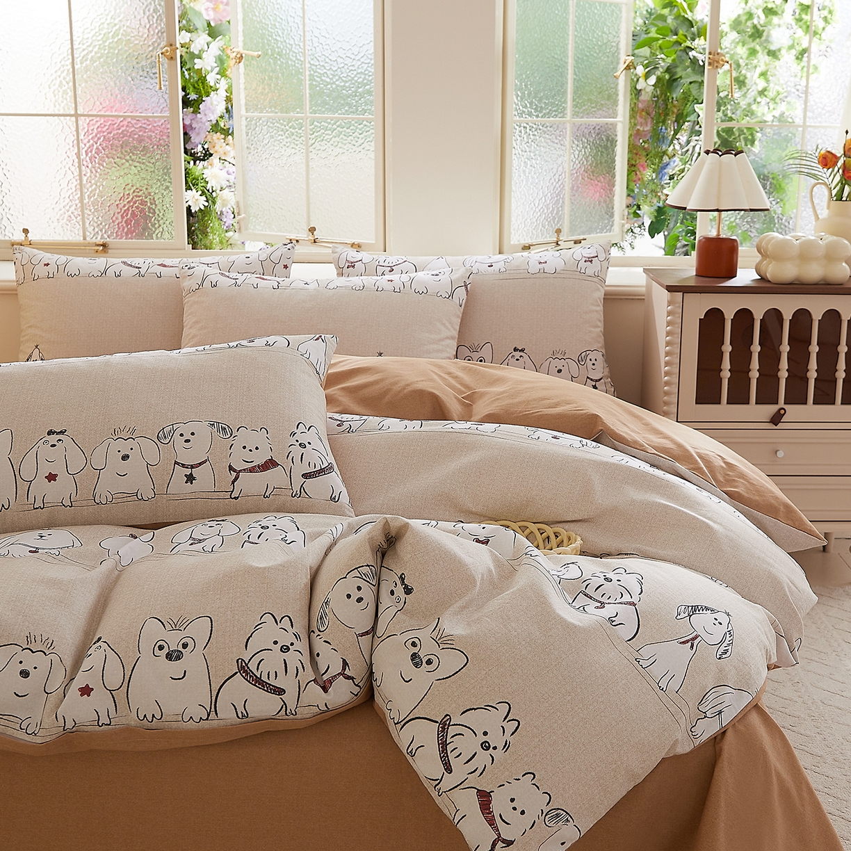 91家纺网 家纺一手货源 找家纺 DoDo 兜兜 2026新款全棉纯棉磨毛印花三四件套 可定做尺寸 奥汀