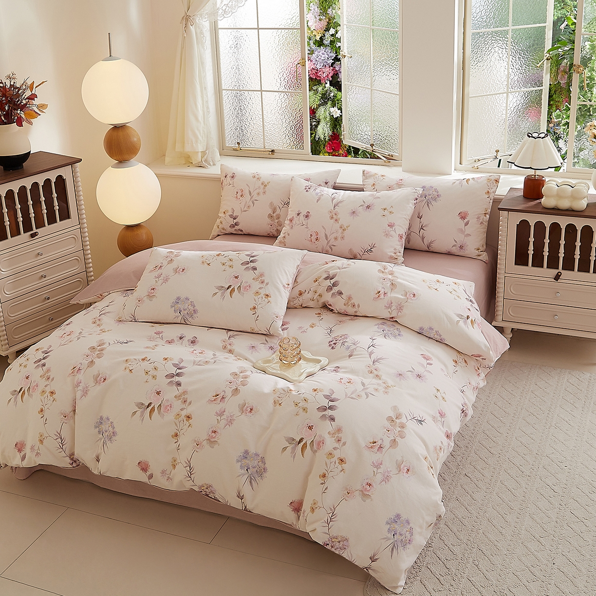 91家纺网 家纺一手货源 找家纺 DoDo 兜兜 2026新款全棉纯棉磨毛印花三四件套 可定做尺寸 温莎