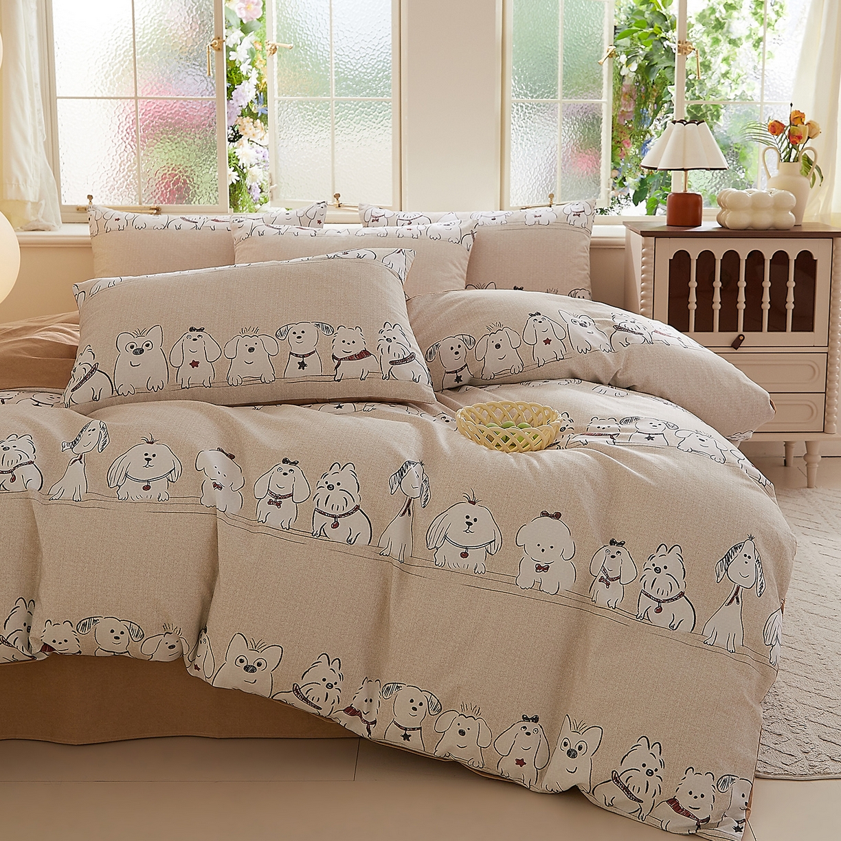 91家纺网 家纺一手货源 找家纺 DoDo 兜兜 2026新款全棉纯棉磨毛印花三四件套 可定做尺寸 奥汀