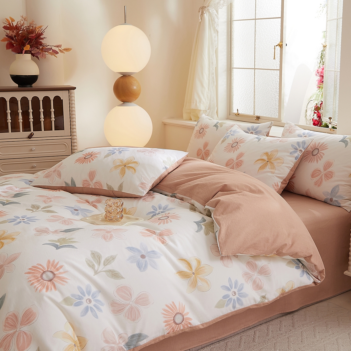 91家纺网 家纺一手货源 找家纺 DoDo 兜兜 2026新款全棉纯棉磨毛印花三四件套 可定做尺寸 晨花