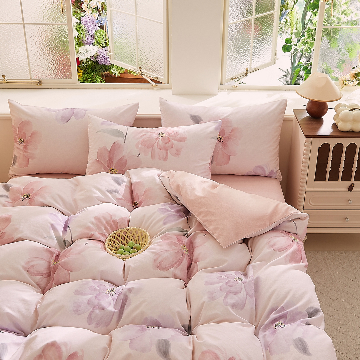 91家纺网 家纺一手货源 找家纺 DoDo 兜兜 2026新款全棉纯棉磨毛印花三四件套 可定做尺寸 静影