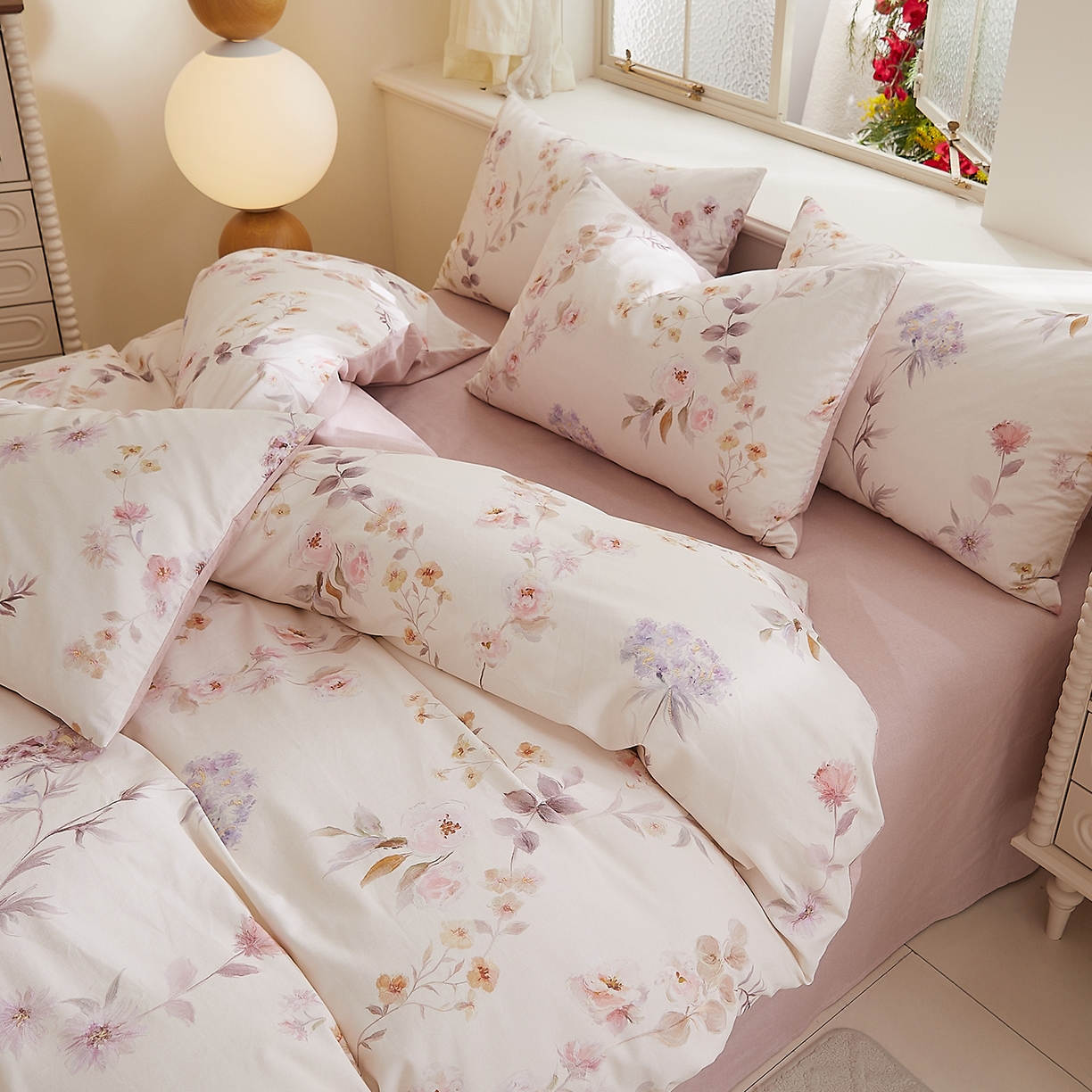 91家纺网 家纺一手货源 找家纺 DoDo 兜兜 2026新款全棉纯棉磨毛印花三四件套 可定做尺寸 温莎