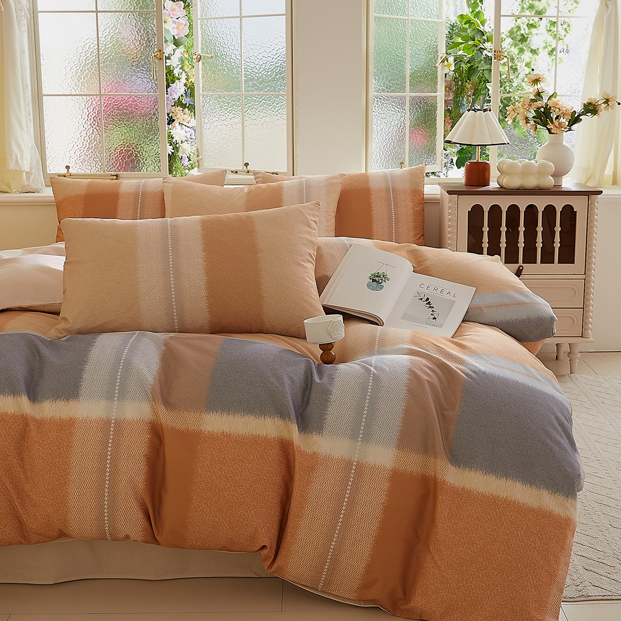 91家纺网 家纺一手货源 找家纺 DoDo 兜兜 2026新款全棉纯棉磨毛印花三四件套 可定做尺寸 简昔