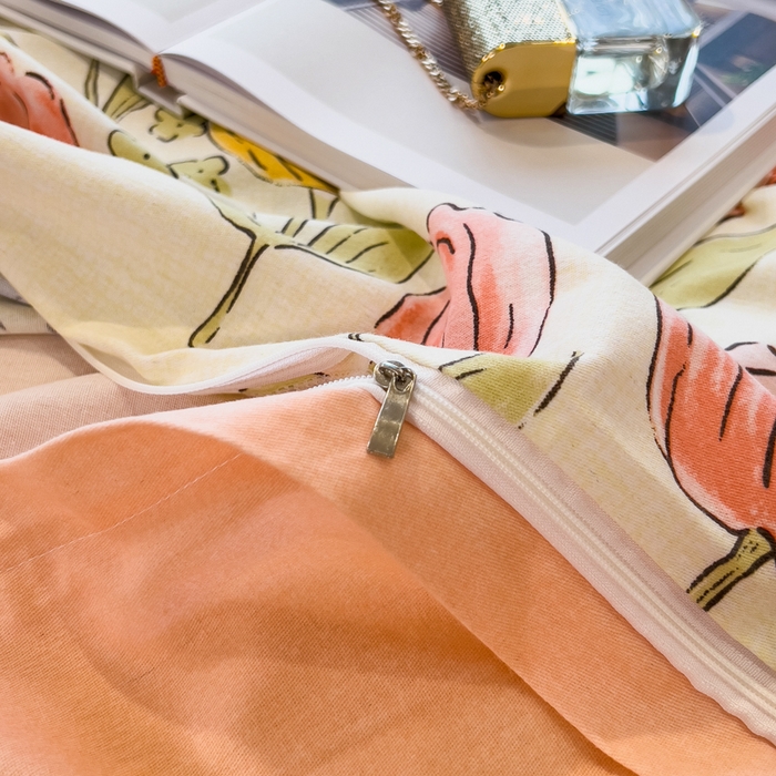 91家纺网 家纺一手货源 找家纺 印季家纺 2025新款全棉纯棉生态印花加厚混纺磨毛四件套 长岛花