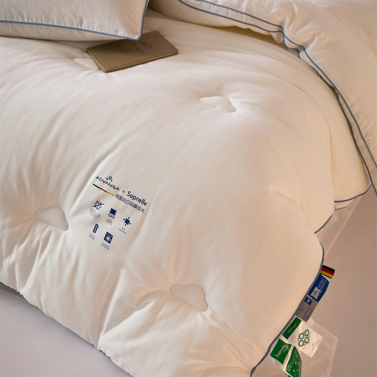 91家纺网 家纺一手货源 找家纺 （总）头等舱 2025新款全棉A类提花德国ADVANSA抗菌 防螨 零致敏秋冬被（空镜图）