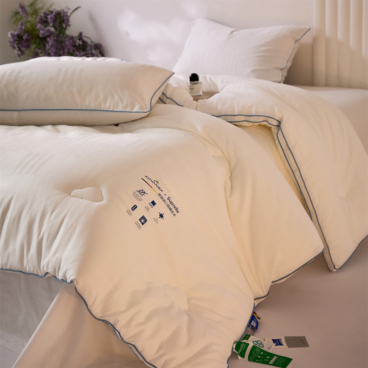 91家纺网 家纺一手货源 找家纺 （总）头等舱 2025新款全棉A类提花德国ADVANSA抗菌 防螨 零致敏秋冬被（空镜图）