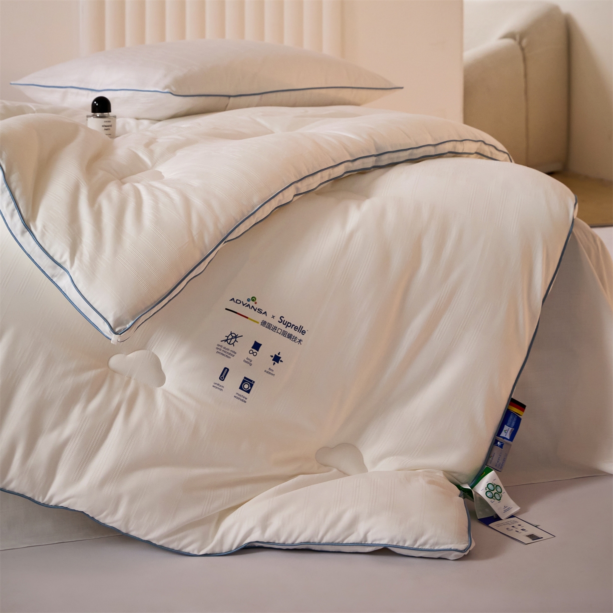 91家纺网 家纺一手货源 找家纺 （总）头等舱 2025新款全棉A类提花德国ADVANSA抗菌 防螨 零致敏秋冬被（空镜图）