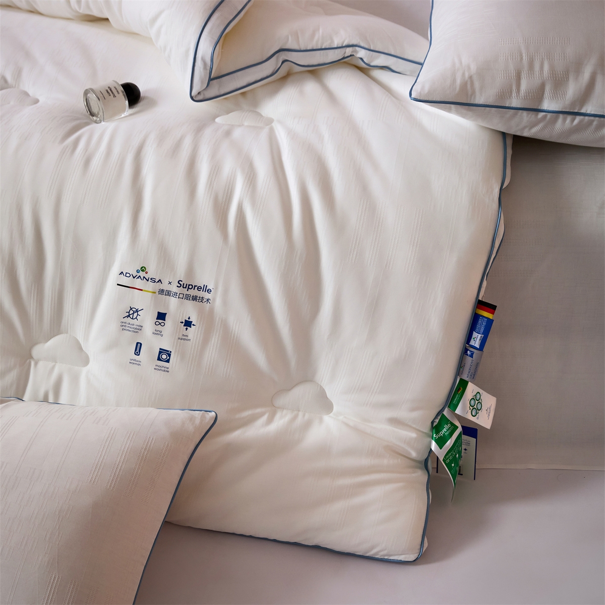 91家纺网 家纺一手货源 找家纺 （总）头等舱 2025新款全棉A类提花德国ADVANSA抗菌 防螨 零致敏秋冬被（空镜图）