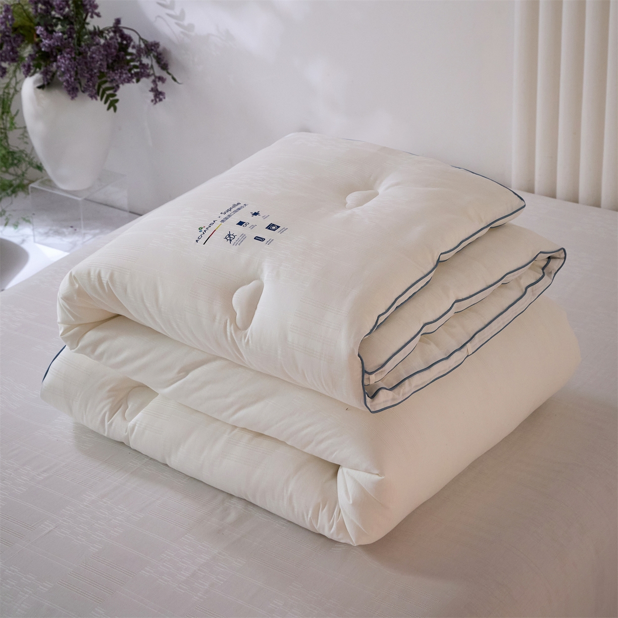 91家纺网 家纺一手货源 找家纺 （总）头等舱 2025新款全棉A类提花德国ADVANSA抗菌 防螨 零致敏秋冬被（空镜图）