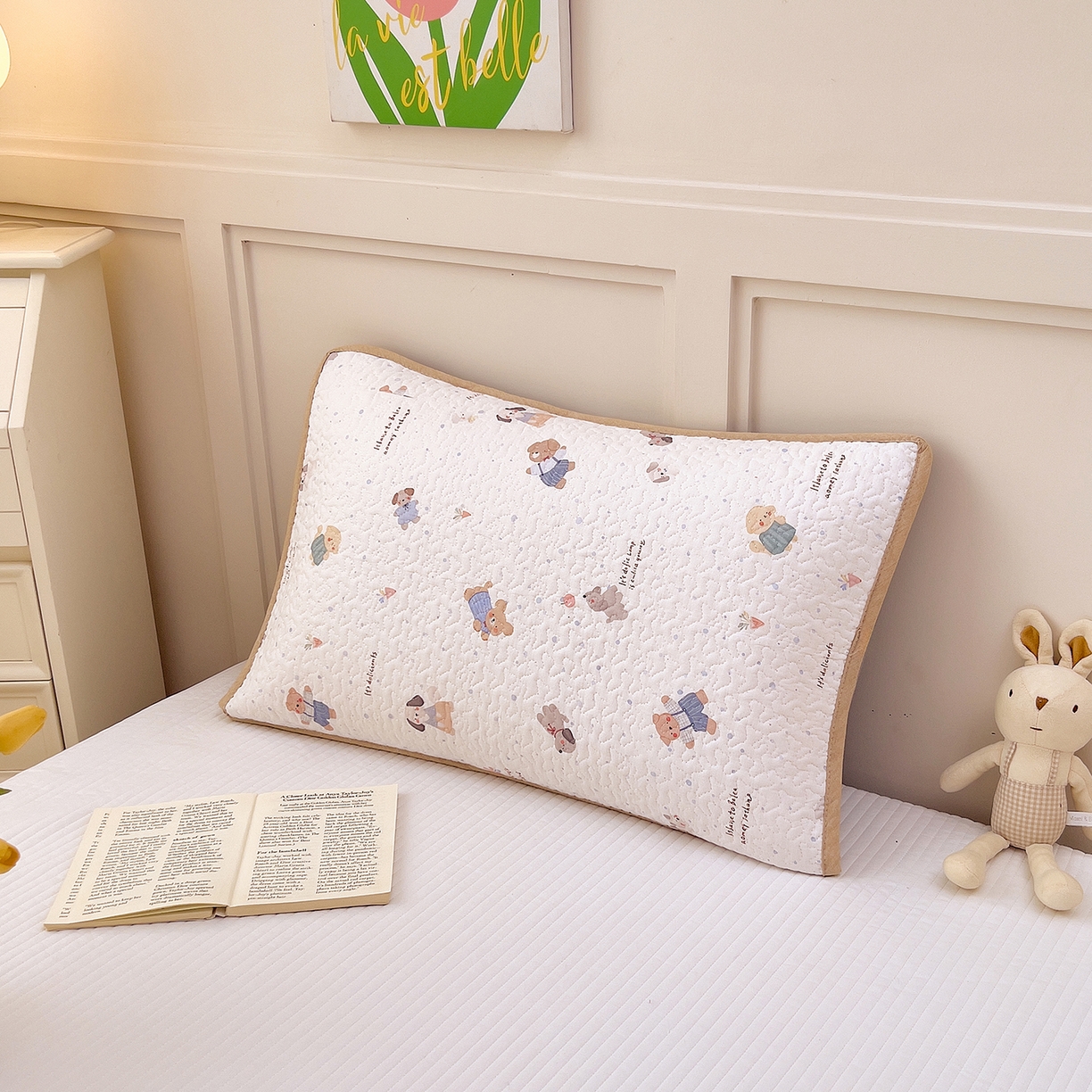 91家纺网 家纺一手货源 找家纺 （总）拾小柒 2025年新款全棉双层纱枕套夹棉隔脏污防口水头油枕头套