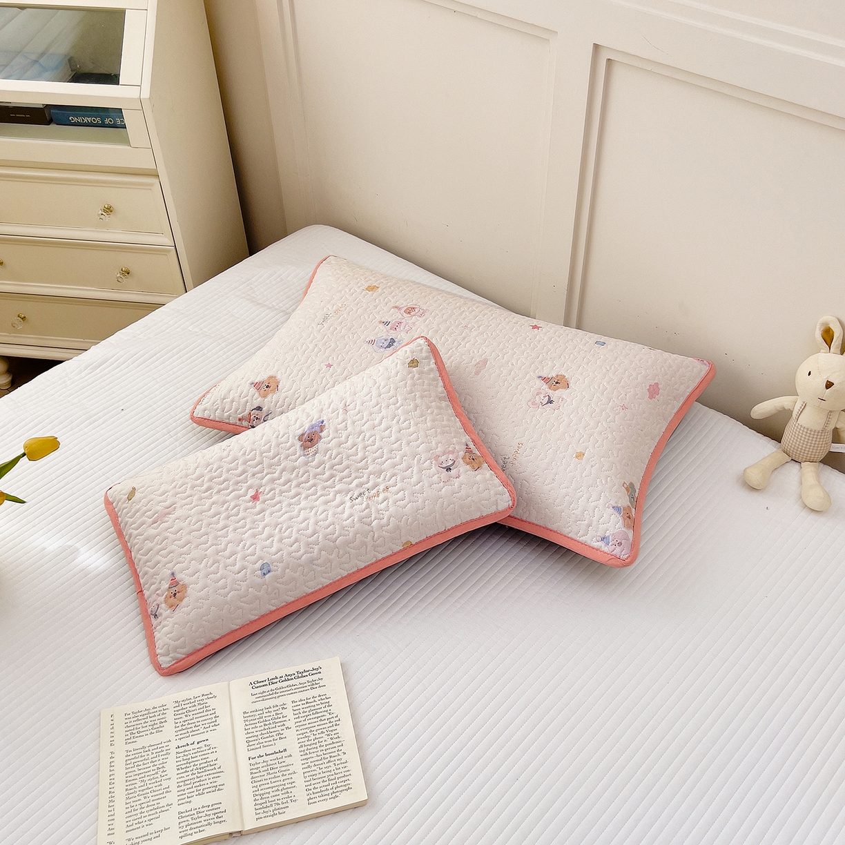 91家纺网 家纺一手货源 找家纺 （总）拾小柒 2025年新款全棉双层纱枕套夹棉隔脏污防口水头油枕头套