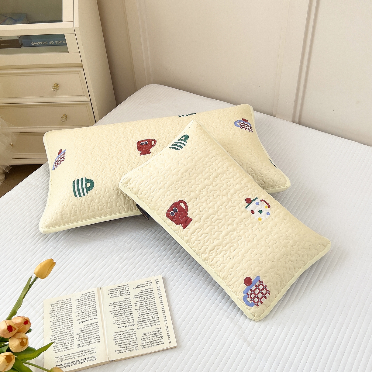 91家纺网 家纺一手货源 找家纺 （总）拾小柒 2025年新款全棉双层纱枕套夹棉隔脏污防口水头油枕头套