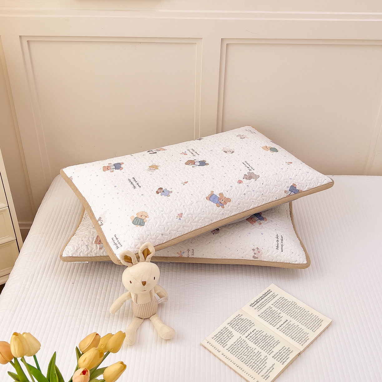 91家纺网 家纺一手货源 找家纺 （总）拾小柒 2025年新款全棉双层纱枕套夹棉隔脏污防口水头油枕头套