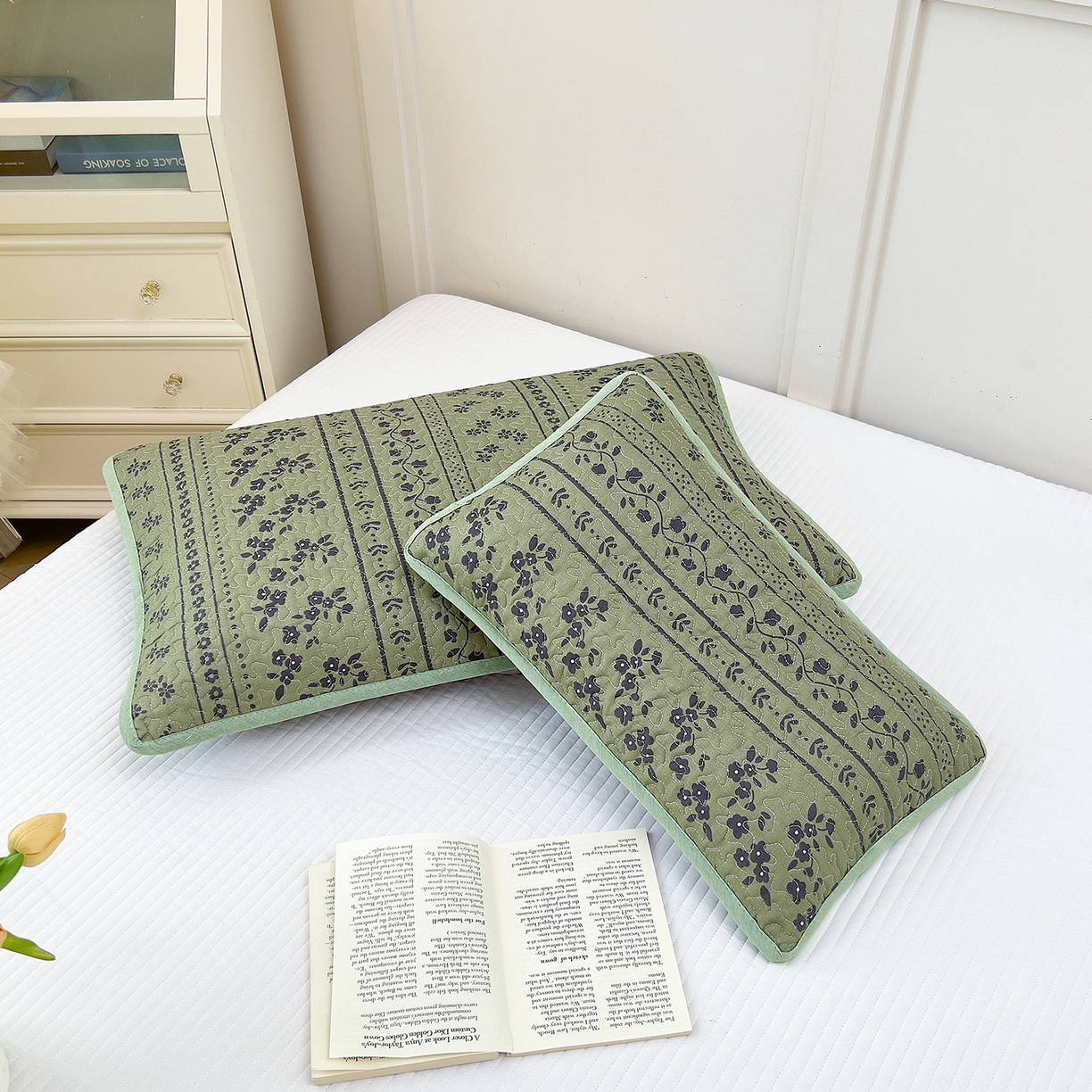 91家纺网 家纺一手货源 找家纺 （总）拾小柒 2025年新款全棉双层纱枕套夹棉隔脏污防口水头油枕头套