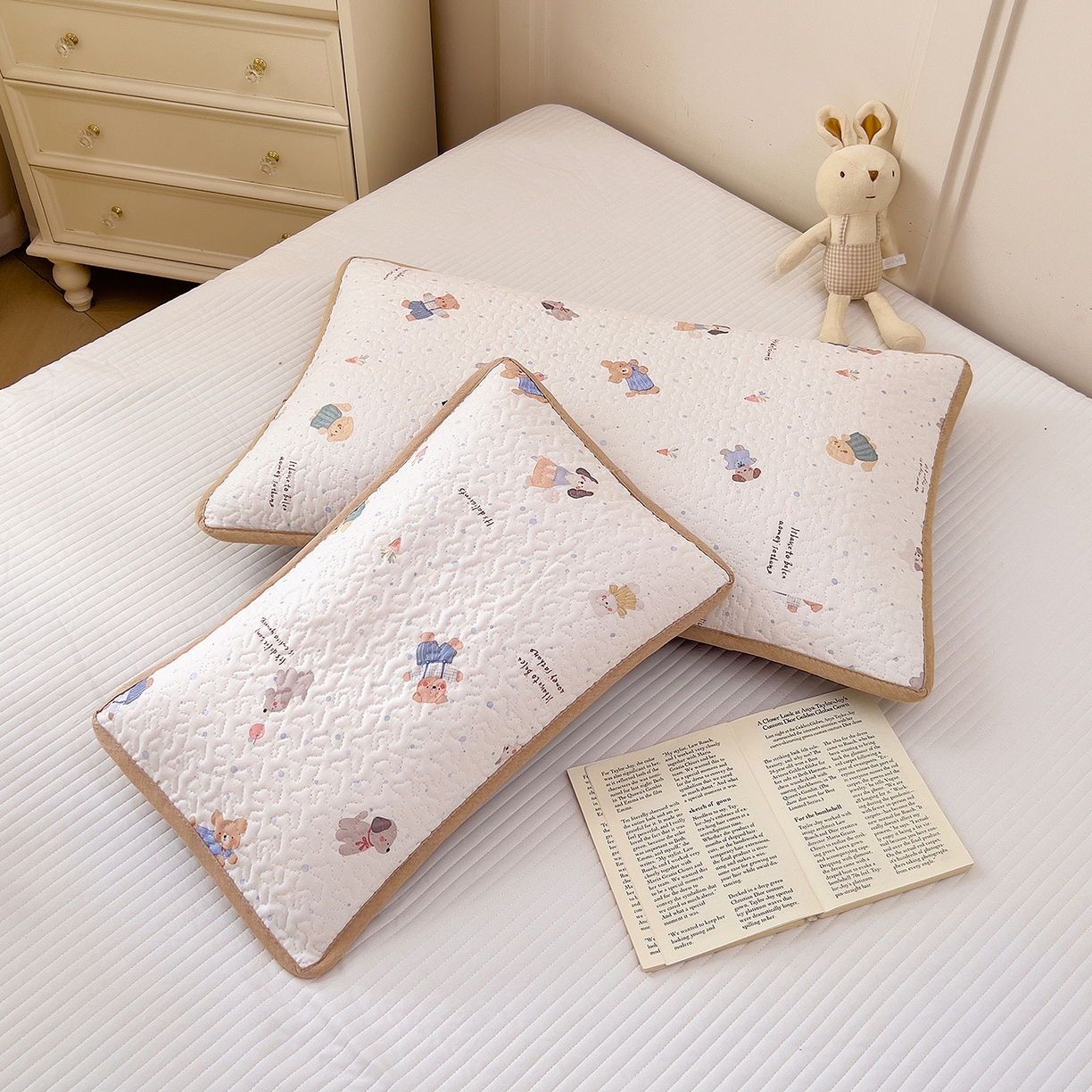 91家纺网 家纺一手货源 找家纺 （总）拾小柒 2025年新款全棉双层纱枕套夹棉隔脏污防口水头油枕头套