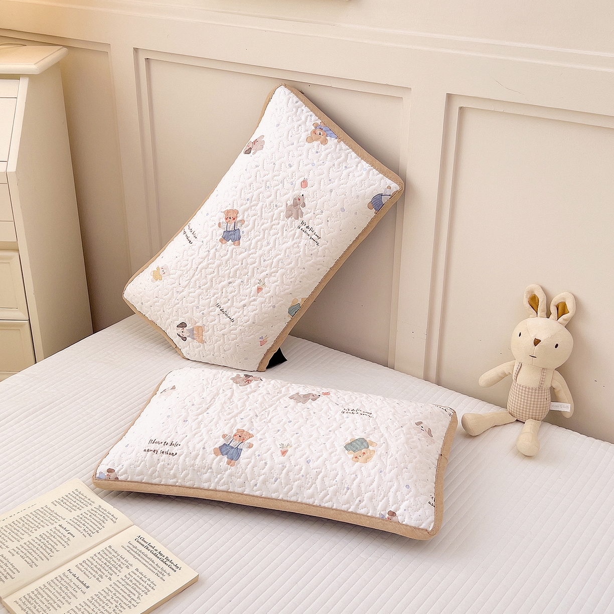 91家纺网 家纺一手货源 找家纺 （总）拾小柒 2025年新款全棉双层纱枕套夹棉隔脏污防口水头油枕头套