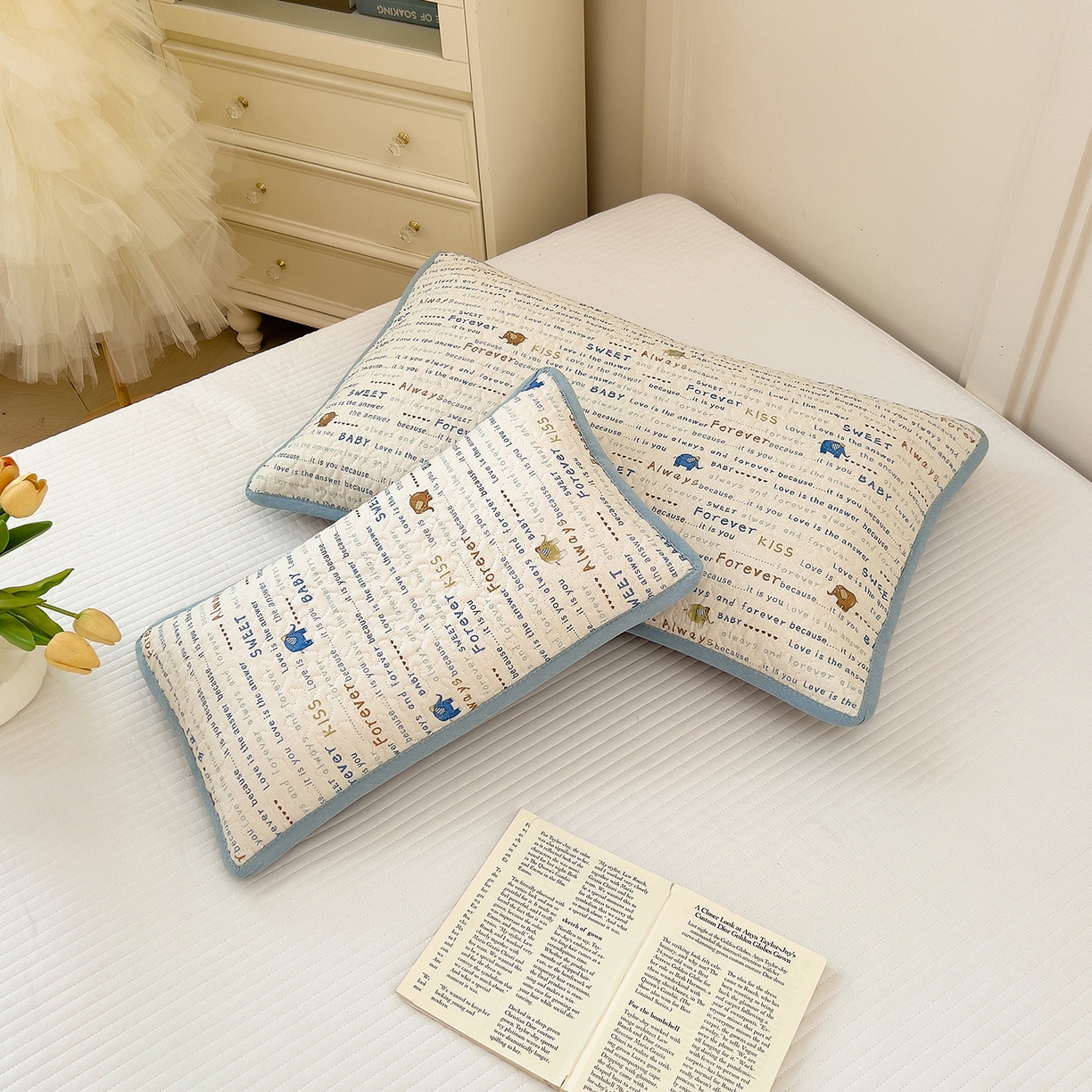 91家纺网 家纺一手货源 找家纺 （总）拾小柒 2025年新款全棉双层纱枕套夹棉隔脏污防口水头油枕头套