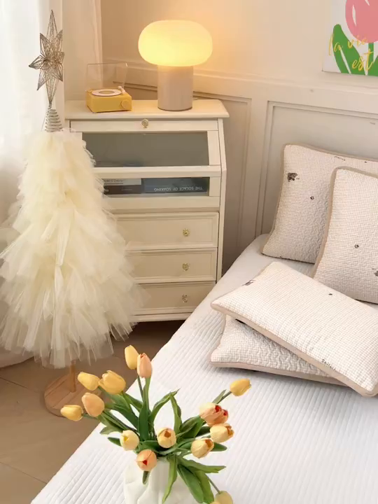 91家纺网 家纺一手货源 找家纺 拾小柒 2025年新款全棉双层纱枕套夹棉隔脏污防口水头油枕头套 格子狗米