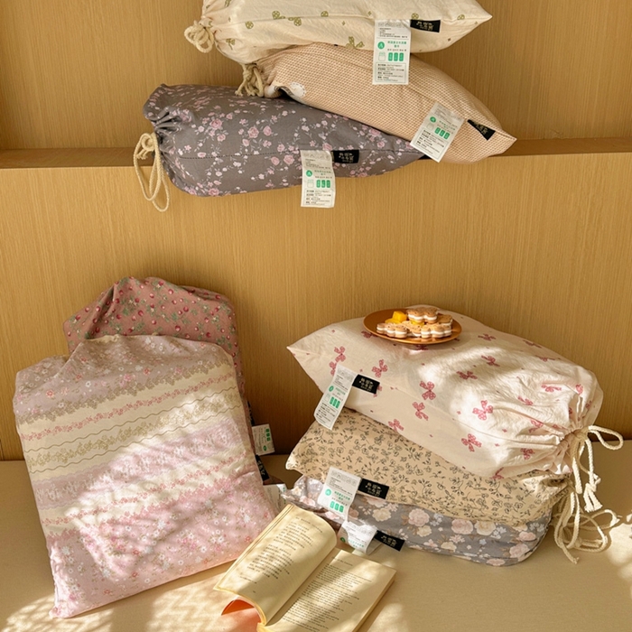 91家纺网 家纺一手货源 找家纺 优选 2025新款加厚爆款小布袋韩国古法水洗棉床单学生三件套床笠款四件套 组合图仅做展示不可下单