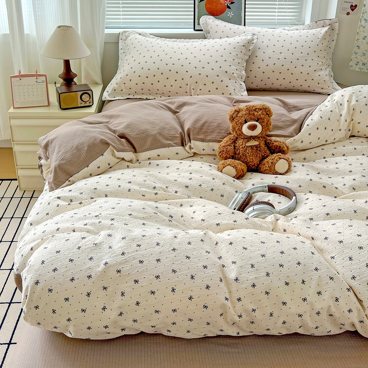 91家纺网 家纺一手货源 找家纺 (总) 一比一 2025新款古法水洗棉小布袋高克重云柔棉四件套