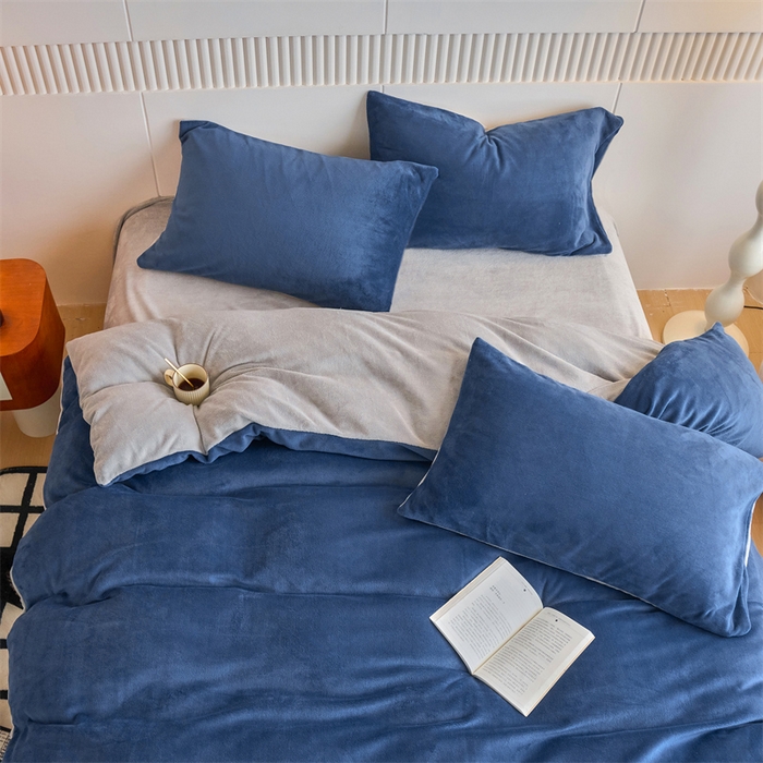 91家纺网 家纺一手货源 找家纺 （总）乐居家纺 2025新款200克重纯色单面绒牛奶绒四件套