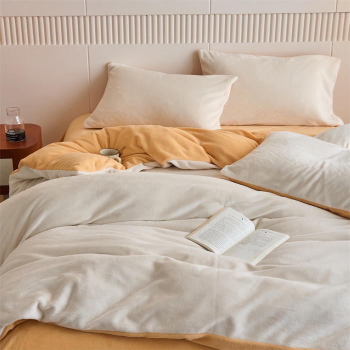 91家纺网 家纺一手货源 找家纺 （总）乐居家纺 2025新款200克重纯色单面绒牛奶绒四件套