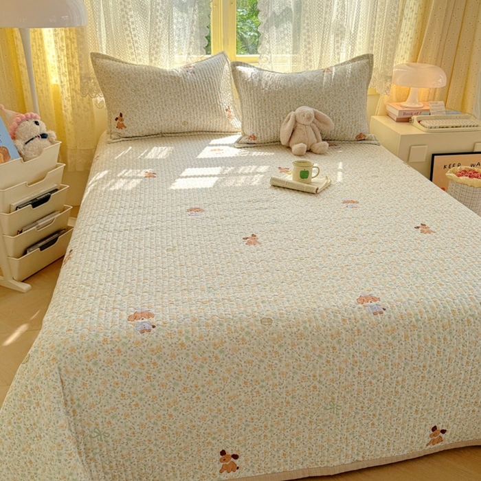 91家纺网 家纺一手货源 找家纺 （总）优兰朵 2025新款夹棉印花包边单床盖 床盖单件