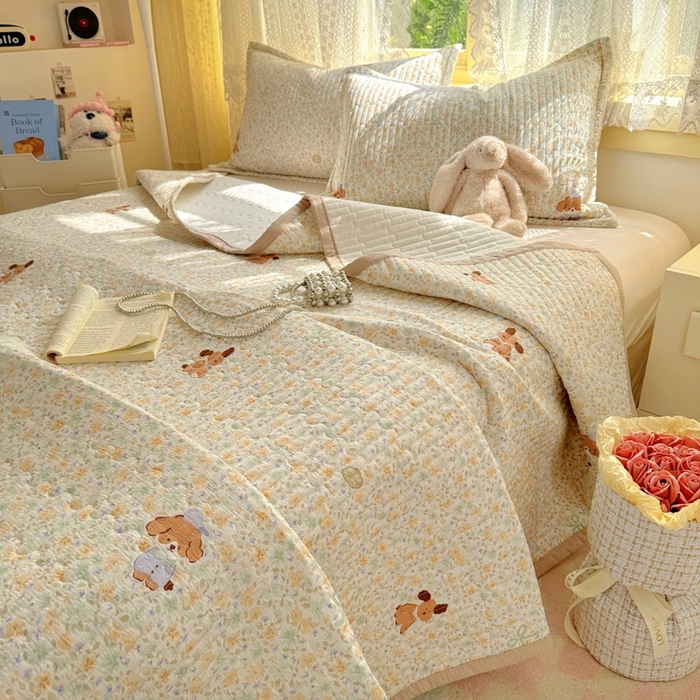 91家纺网 家纺一手货源 找家纺 （总）优兰朵 2025新款亲肤卡通水洗棉毛巾绣学生床品四件套