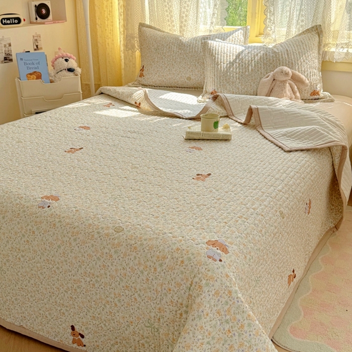 91家纺网 家纺一手货源 找家纺 （总）优兰朵 2025新款夹棉印花包边单床盖 床盖单件