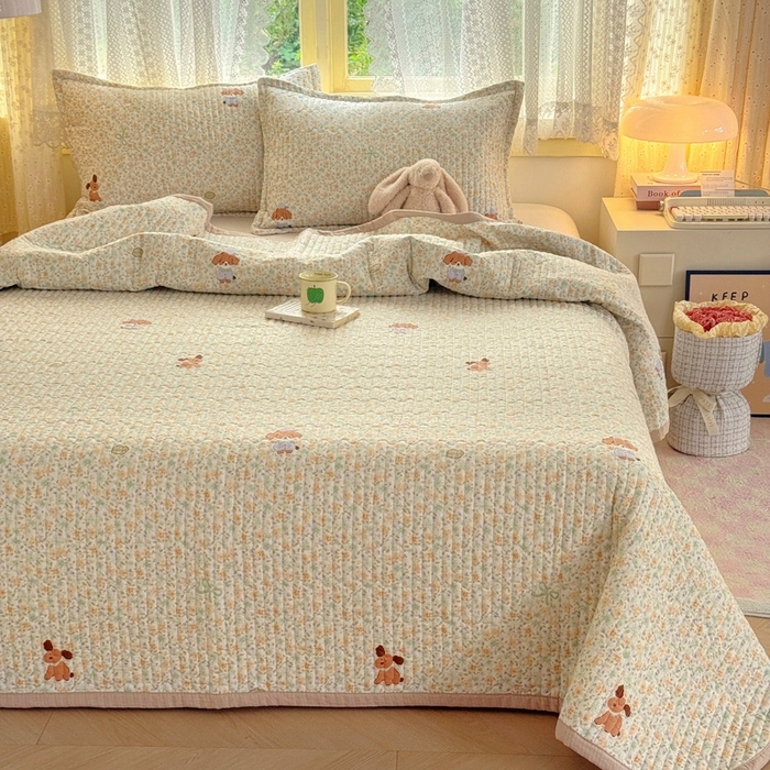 91家纺网 家纺一手货源 找家纺 （总）优兰朵 2025新款夹棉印花包边单床盖 床盖单件