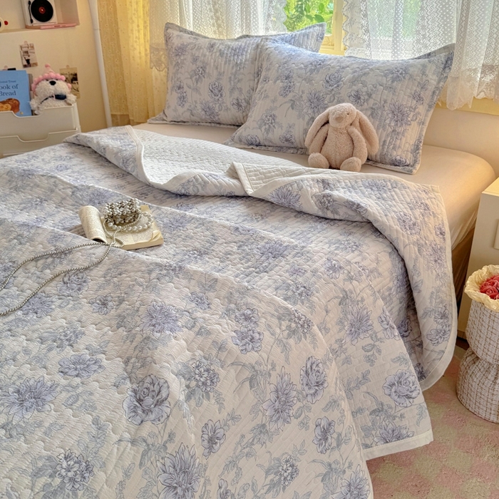 91家纺网 家纺一手货源 找家纺 （总）优兰朵 2025新款夹棉印花包边单床盖 床盖单件